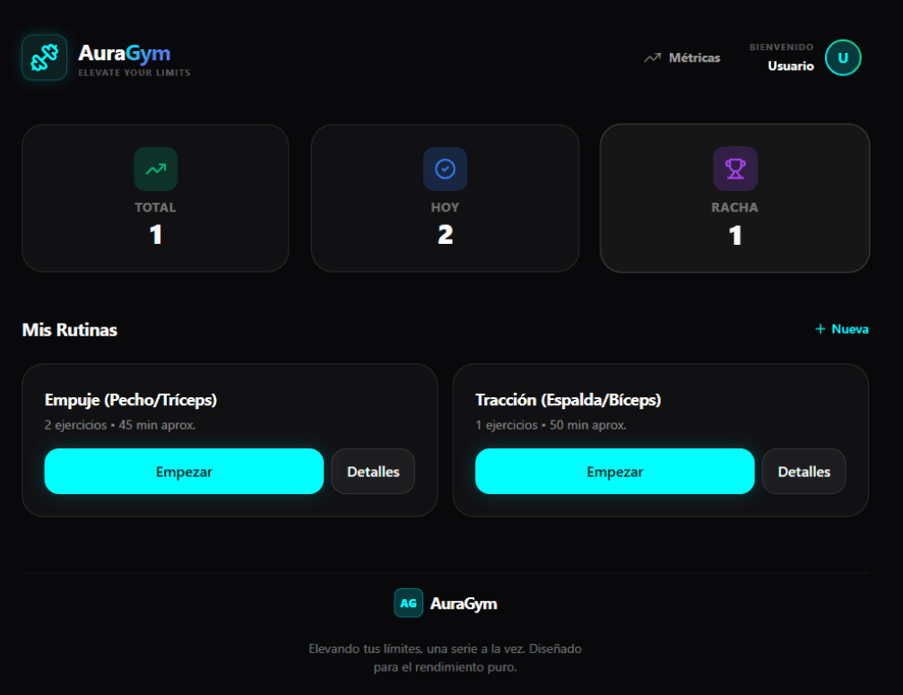 Aura Gym Bro fitness tracker preview.