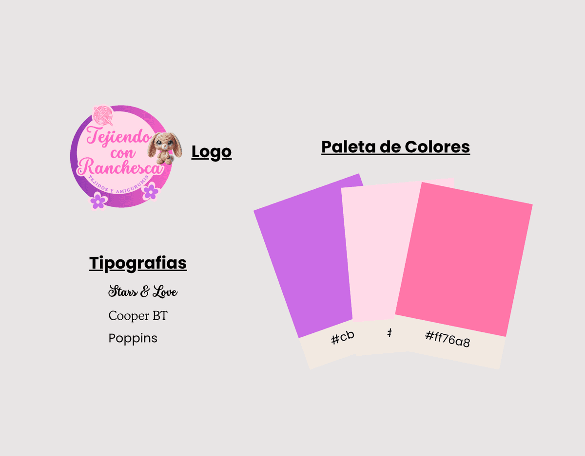 Identidad de marca, incluyendo logo y paleta de colores.